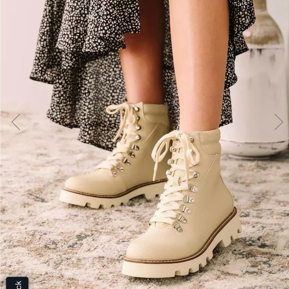 Arlene Combat Boot Beige 6.5